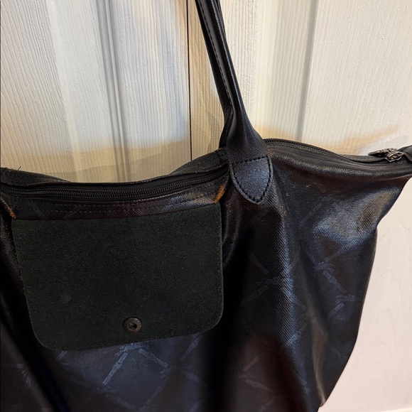 Longchamp Tote Limited Edition Bags & Handbags for Women for  LONGCHAMP Limited Edition LM Metal Le Pliage Black Tote Bag Leather RARE